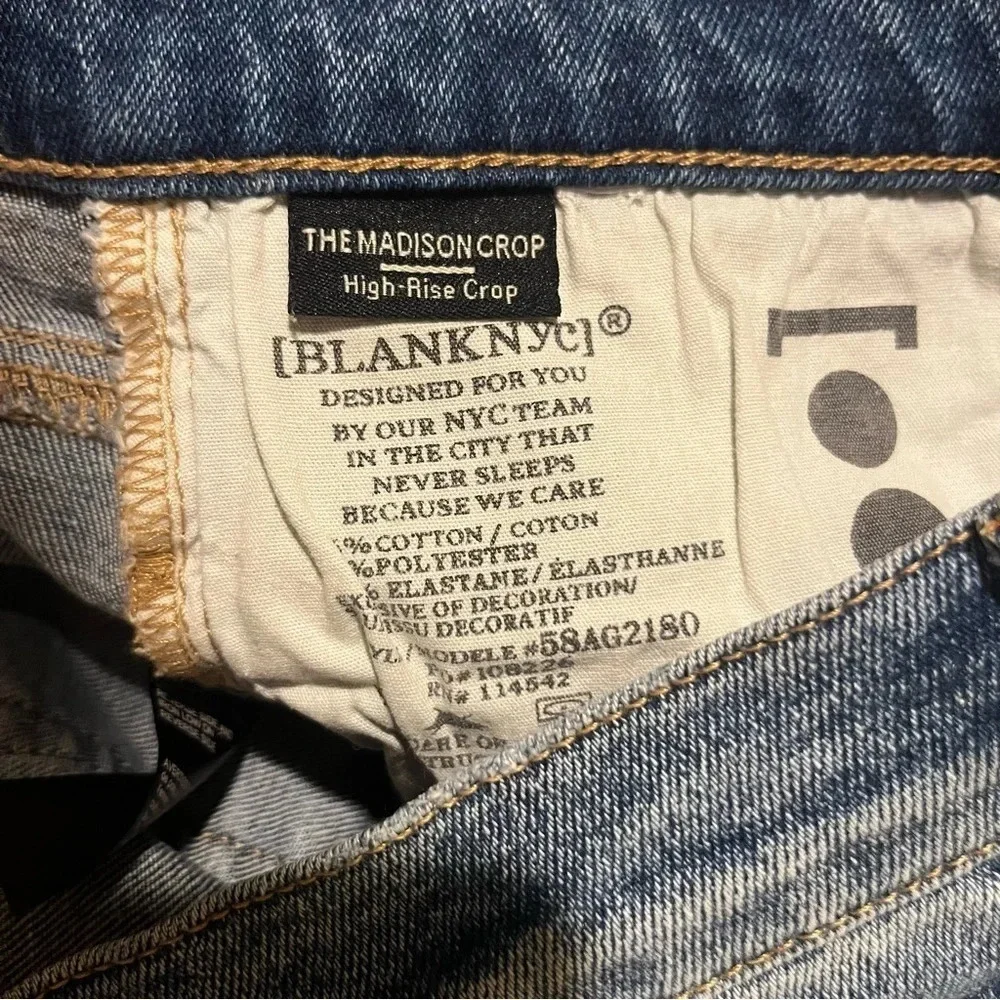 NWT BLANK NYC Madison Crop Star Jeans
